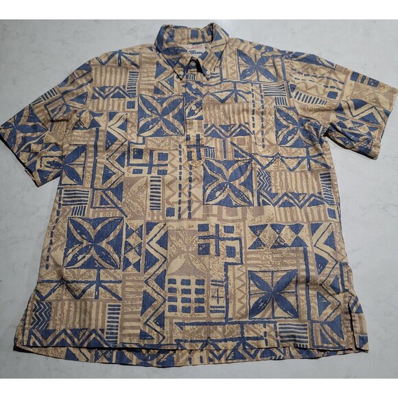Alfred Shaheen By Reyn Spooner Tailored In Hawaii Tropical Tribal Shirt NWOT VTG - Picture 2 of 10